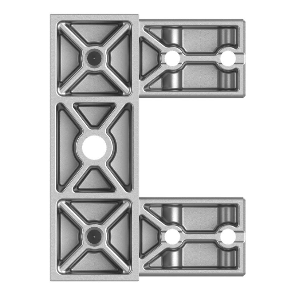 120x120 mm Kesitli İki Yollu Kiriş Sonu Bağlantı Konnektörü 4012EP02-1