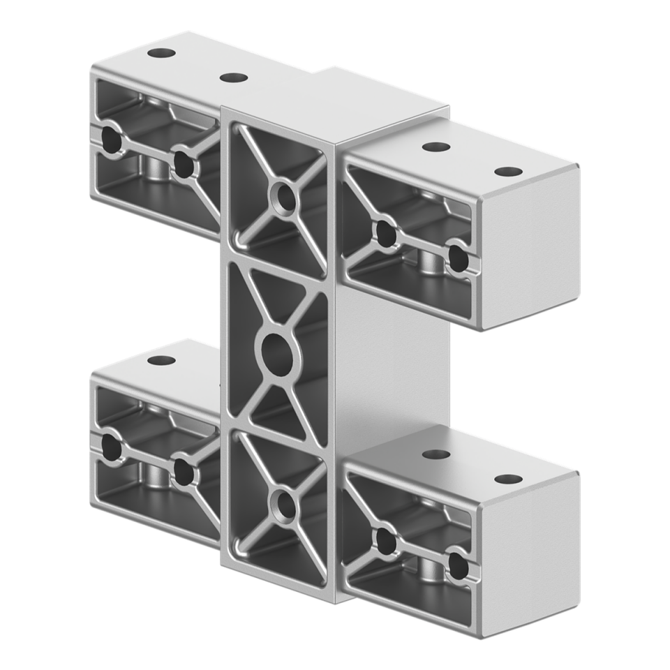 120x120 mm Kesitli 4 Yollu Kiriş Düz Bağlantı Bağlantı Konnektörü 4012LN04-1