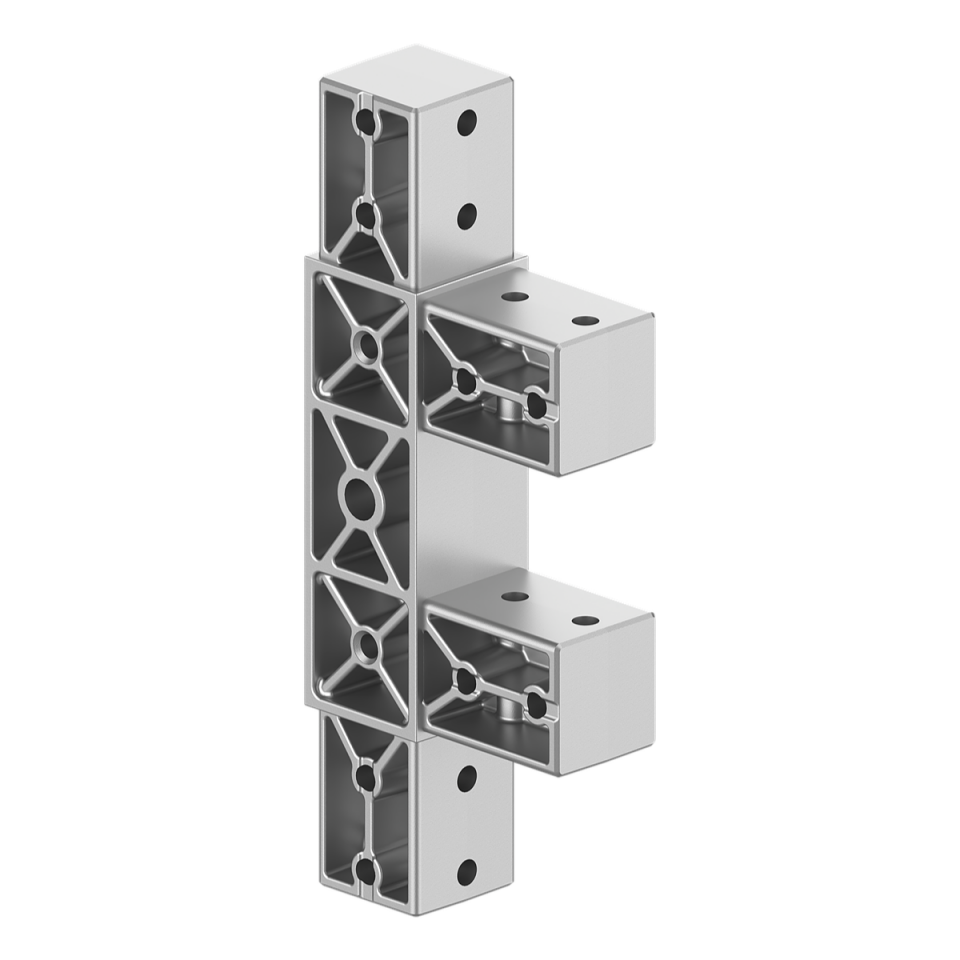 120x120 mm Kesitli Dört Yollu Kiriş Bağlantı Konnektörü 4012ED04-1