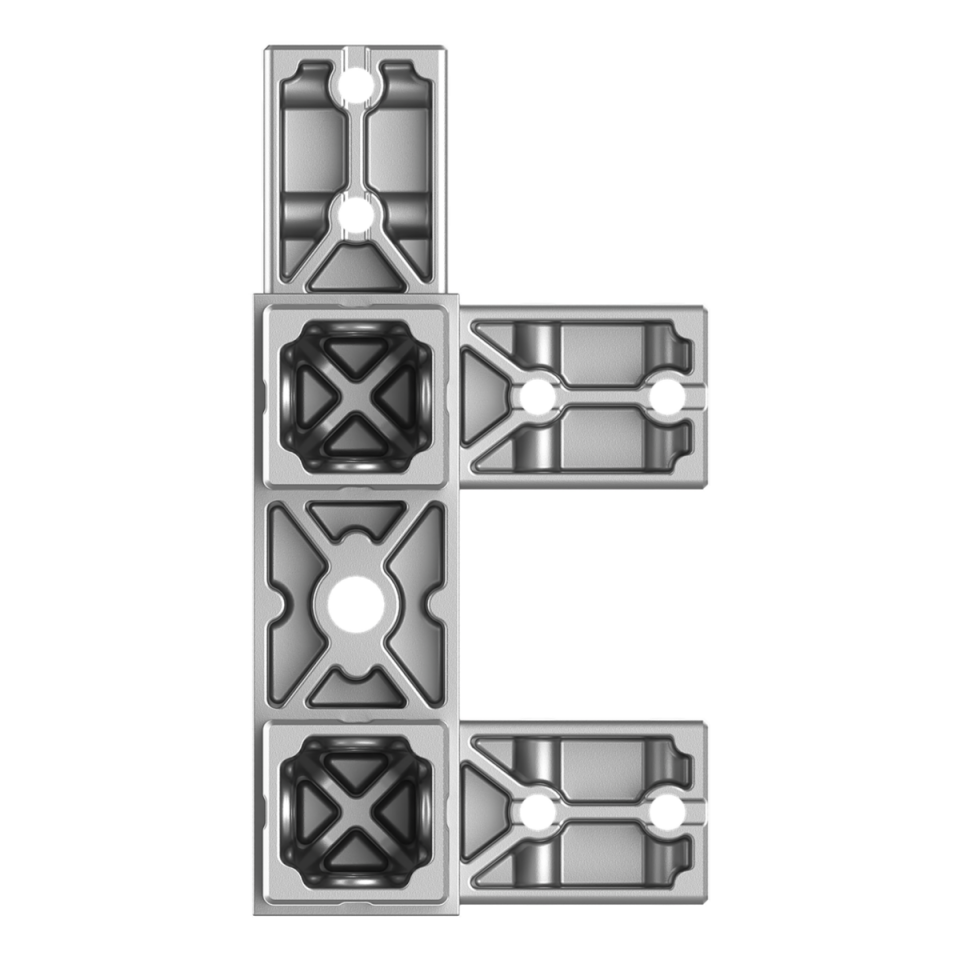 40x120 mm Kesitli Beş Yollu Özel Köşe Bağlantı Konnektörü 4012CR05-1