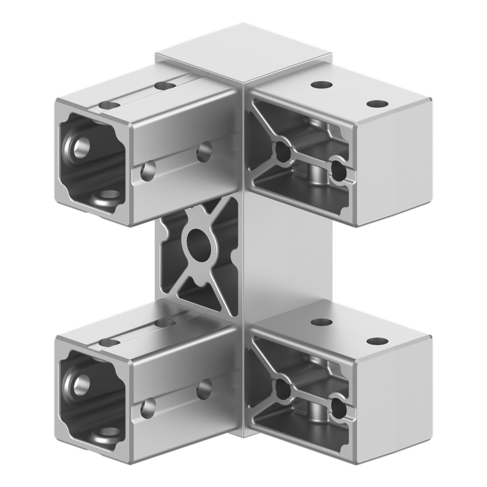 40x120 mm Kesitli Dört Yollu Köşe Bağlantı Konnektörü 4012CR04-1