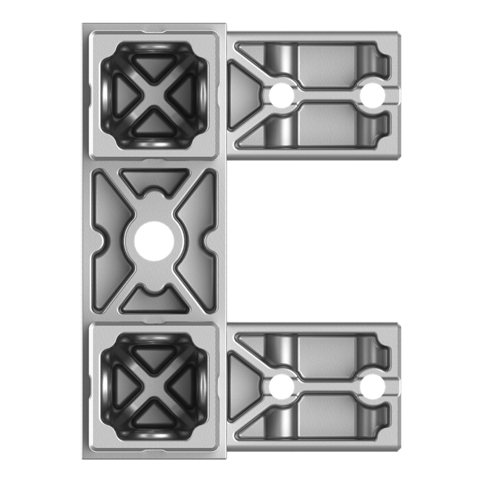40x120 mm Kesitli Dört Yollu Köşe Bağlantı Konnektörü 4012CR04-1