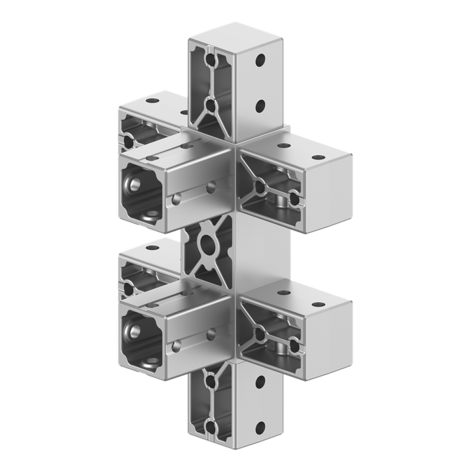 40x120 mm Kesitli Sekiz Yollu Yüzey Dikme Bağlantı Konnektörü