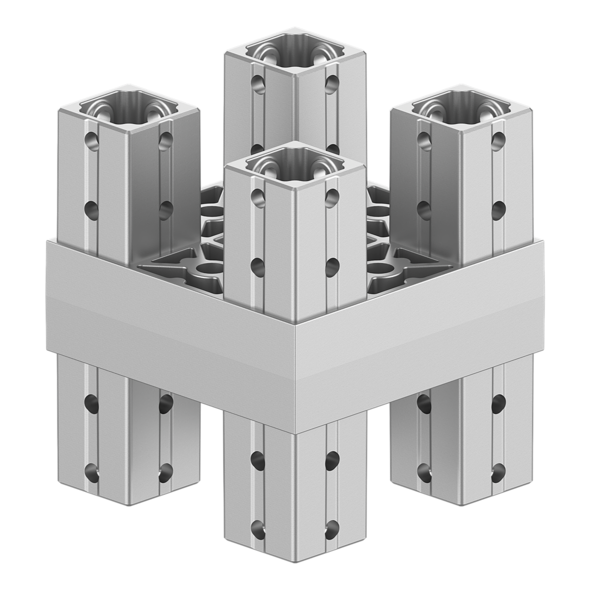 120x120 mm Kesitli Sekiz Yollu Düz Kolon Bağlantı Konnektörü 1212LN08-1