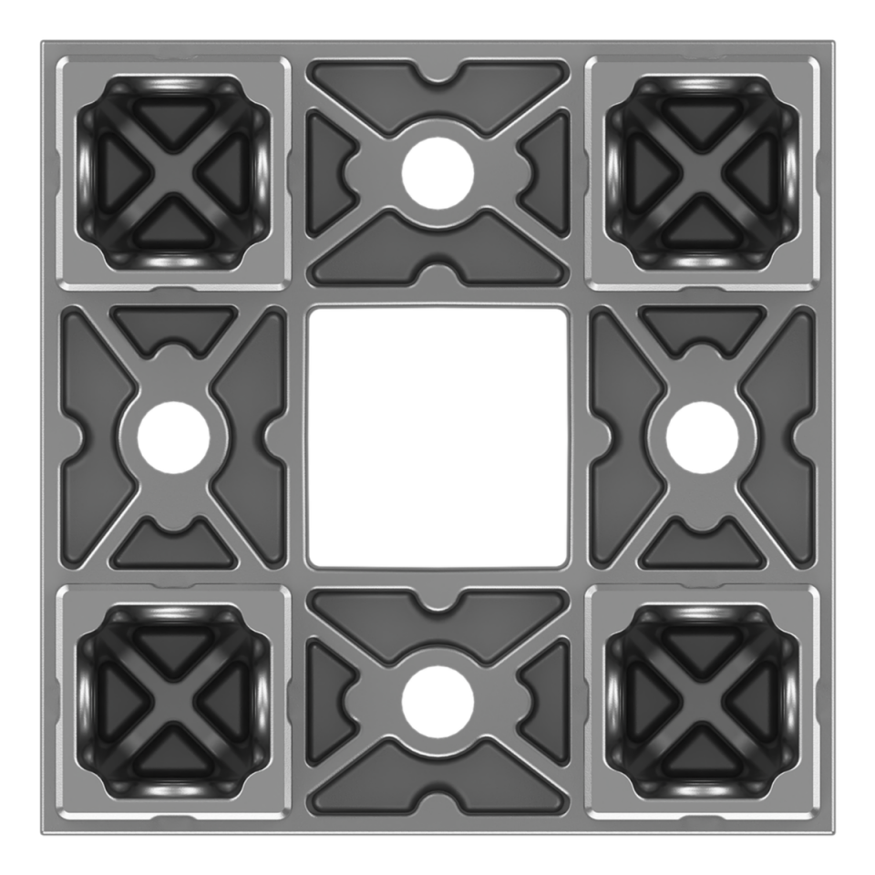 120x120 mm Kesitli Sekiz Yollu Düz Kolon Bağlantı Konnektörü 1212LN08-1