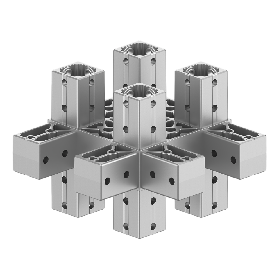 120x120 mm Kesitli On İki Yollu Kolon Kenar Konektör 1212ED12-1