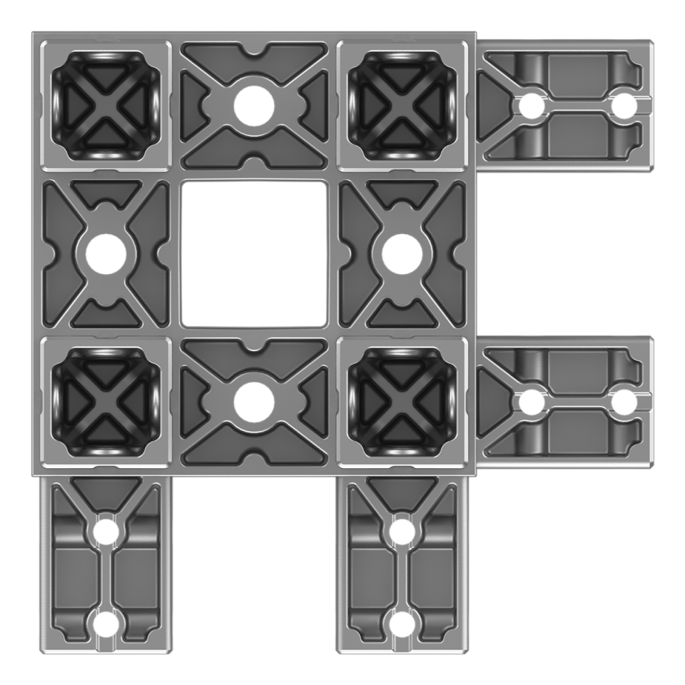 120x120 mm Kesitli On İki Yollu Kolon Kenar Konektör 1212ED12-1