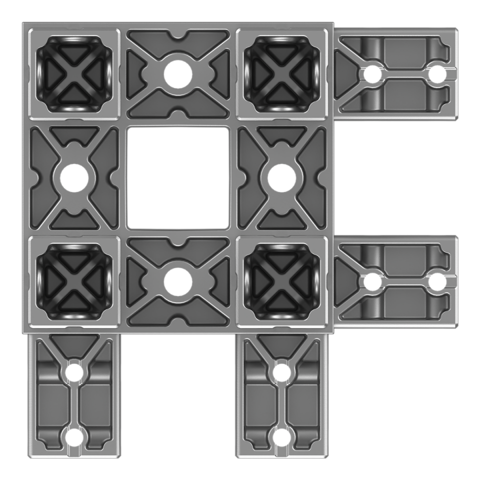 120x120 mm Kesitli On İki Yollu Kolon Kenar Bağlantı Konnektörü 1212ED12-1