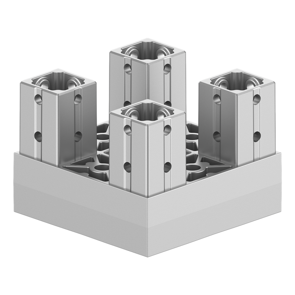 120x120 mm Kesitli Dört Yollu Kolon Sonu Bağlantı Konnektörü 1212EP04-1