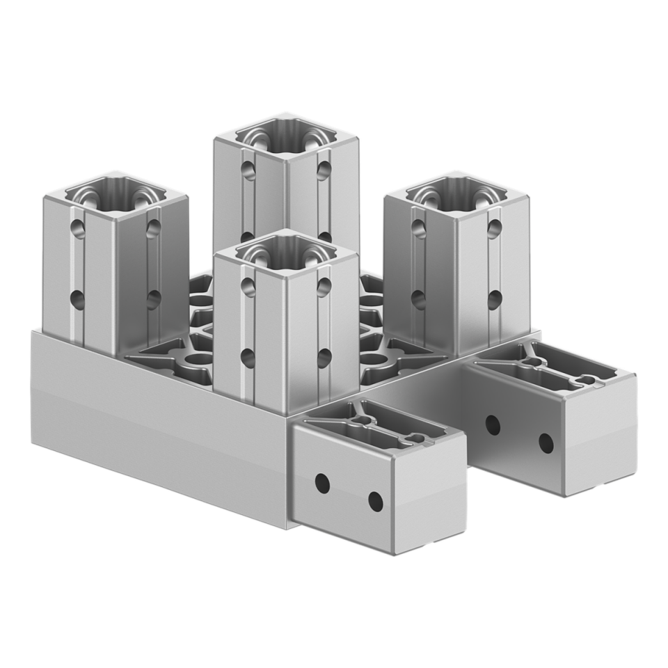 120x120 mm Kesitli Altı Yollu L Kolon Bağlantı Konnektörü 1212CR06-1
