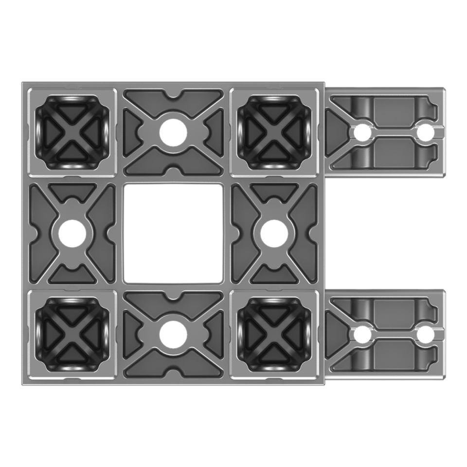 120x120 mm Kesitli Altı Yollu L Kolon Bağlantı Konnektörü 1212CR06-1