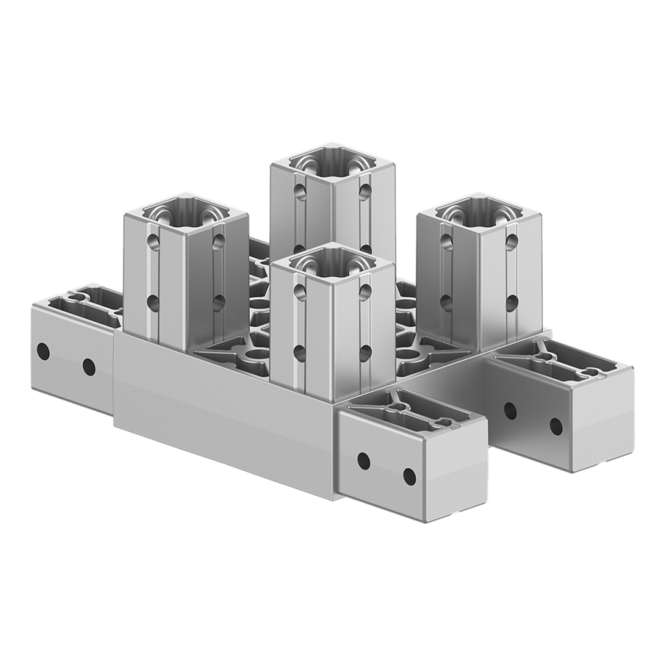 120x120 mm Kesitli Sekiz Yollu Kolon T Konektör 1212ED08-1