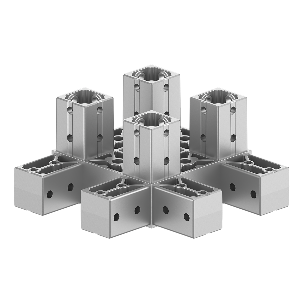 120x120 mm Kesitli Sekiz Yollu Kolon Köşe Bağlantı Konnektörü 1212CR08-1