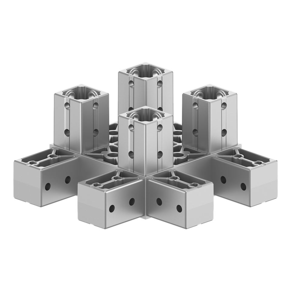 120x120 mm Kesitli Sekiz Yollu Kolon Köşe Konektör 1212CR08-1