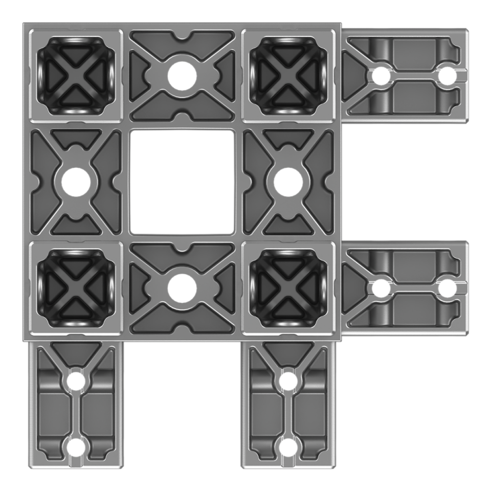 120x120 mm Kesitli Sekiz Yollu Kolon Köşe Konektör 1212CR08-1